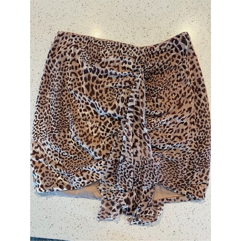 naked wardrobe Leopard Print Mini Skirt in Brown and Black NWOT XL
